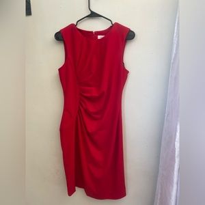 Calvin Klein Red Cinched Dress